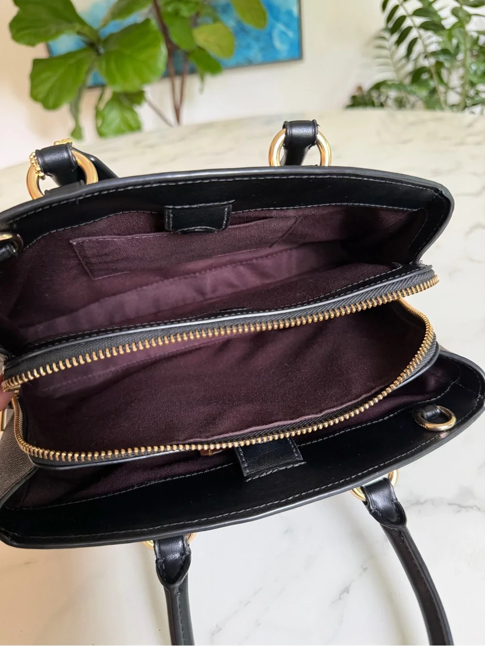 COACH Savannah Small Carryall Bag In Signature Canvas CAL53 Gold Walnut Black